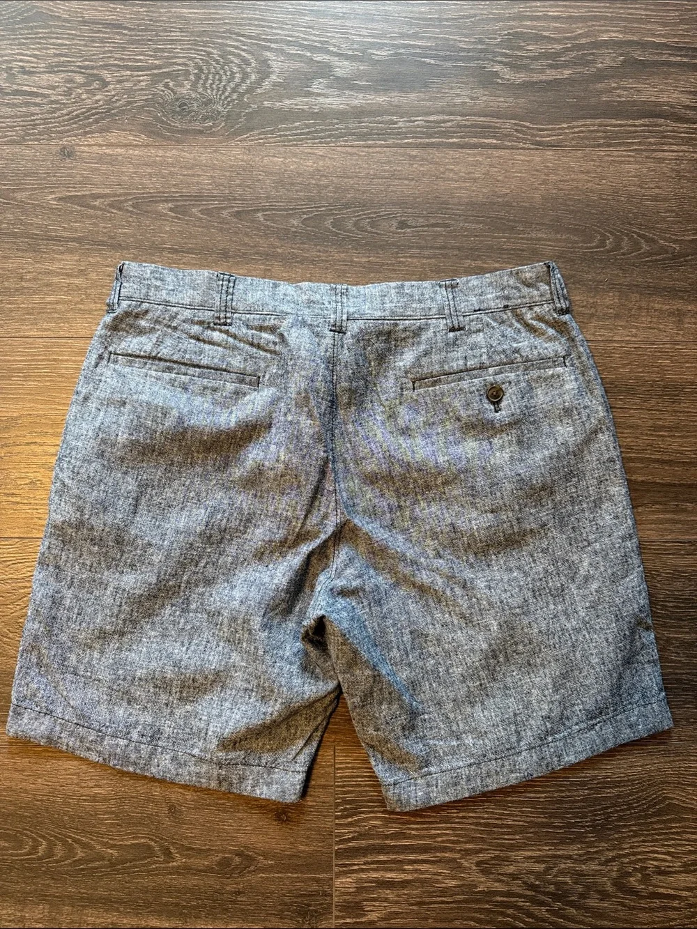 J. Crew Men's Heathered Blue-Gray Flat Front Shorts